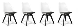 Sada židlí bílo-černá skandinávský styl DARK BASIC 3+1 ZADARMO!