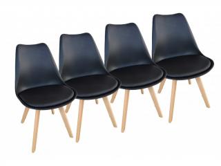 Sada židlí černá skandinávský styl BASIC 3+1 ZDARMA