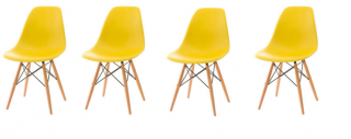 Sada žlutých židlí skandinávsky styl CLASSIC 3+1 ZDARMA!