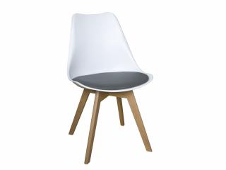 Židle BÍLO-ŠEDÁ skandinávsky styl BASIC