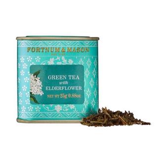 FORTNUM &amp; MASON zelený čaj S BEZOVÝM KVĚTEM spaný 25g
