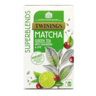 TWININGS - čaj SUPERBLENDS MATCHA se zeleným čajem,čajem matcha,limetkou a.. (20 sáčků/40g)