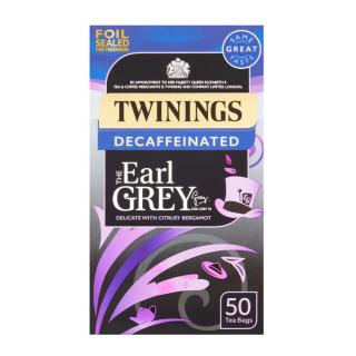 TWININGS - Černý čaj EARL GREY bezkofeinový (50 sáčků /125g)