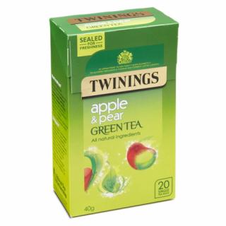 TWININGS - Zelený čaj JABLKO &amp; HRUŠKA (20 sáčků / 40g)
