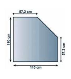 Lienbacher podkladové sklo pod kamna čtverec zkosený Síla materiálu: 8 mm, Podkladové sklo: 110 x 110 cm