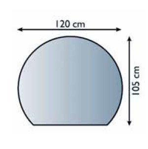 Lienbacher podkladové sklo pod kamna půloblouk Síla materiálu: 6 mm, Podkladové sklo: 120 x 105 cm