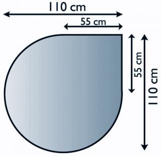 Lienbacher podkladové sklo pod kamna slza Síla materiálu: 6 mm, Podkladové sklo: 110 x 110 cm