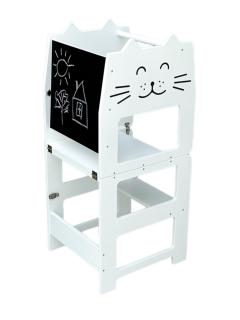 Multifunkční učící věž Royal Sleep kočka bílá
