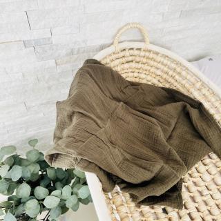 Mušelínová deka/plena khaki zelená