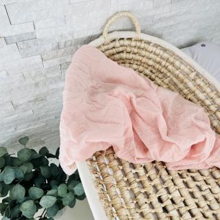 Mušelínová deka/plena světle růžová