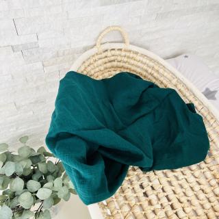 Mušelínová deka/plena tmavě zelená