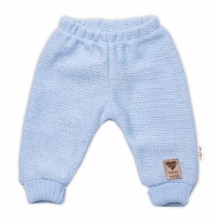 Pletené kojenecké kalhoty Hand Made Baby Nellys, modré velikost 56-62 (0-3m)