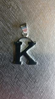 Ag/925 stříbrná písmena - písmenko K (písmeno K)