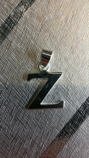 Ag/925 stříbrná písmena - písmenko Z (písmeno Z)