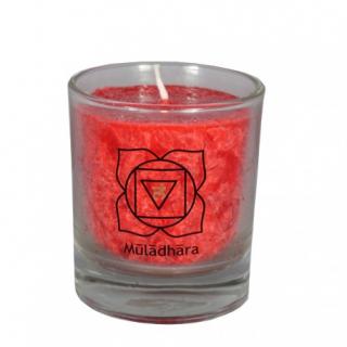 Čakrová svíce - červená mini (Rozproudí radost a veselí)