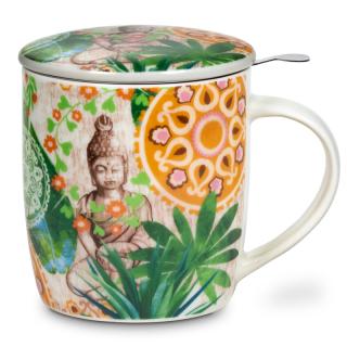 Dárkový set na čaj - Buddha v ráji (hrnek+sítko+víčko)