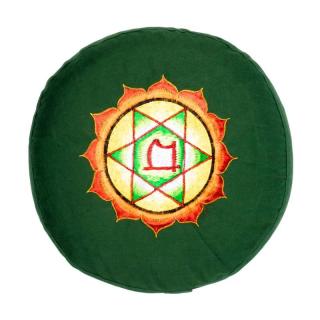 Meditační polštář -  4. čakra Anahata (zelený, vícebarevný)