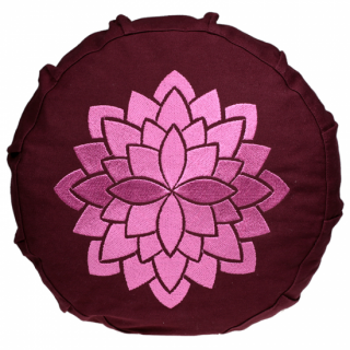 Meditační polštář - dětský - lotos (bordó, růžový)