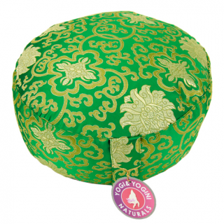 Meditační polštář - rozkvetlý lotos (zelený, zlatý)