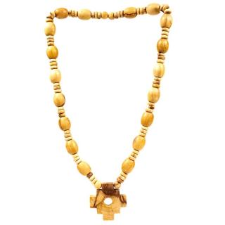 Šamanský náhrdelník - Palo santo (s andským křížem Chakana)