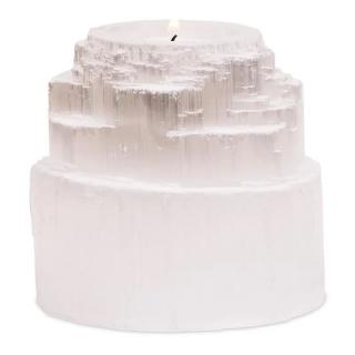 Svícen ze selenitu - Vodopád (na čajovou svíčku )