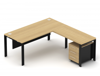Kancelářská sestava EPIC Z11 U, volitelná délka stolu 160/180cm, délka s přístavným stolem 160/180cm (Sestava pro jednu osobu)