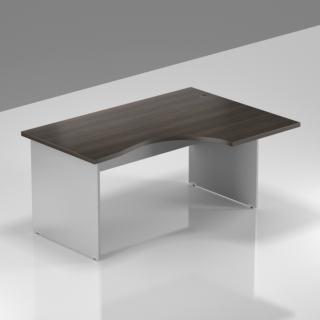 Kancelářský rohový pravý stůl Komfort, dřevěná podnož, 140x70/100x76 cm BKA18 07