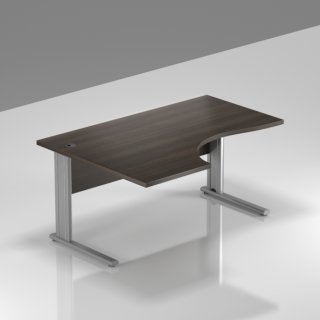 Kancelářský stůl rohový levý Komfort, kovová podnož, 140x70/100x76 cm BPR19 07