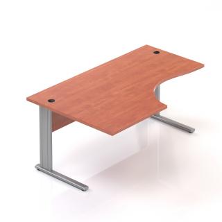Kancelářský stůl rohový levý Komfort, kovová podnož, 160x70/100x76 cm BPR21 03