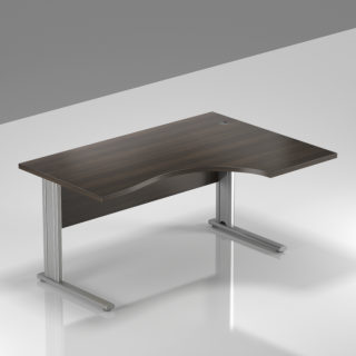 Kancelářský stůl rohový pravý Komfort, kovová podnož, 140x70/100x76 cm BPR18 07
