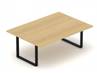 Konferenční stůl EPIC (více os.), 180/240cm, ocelová podnož O, (deska v celku) (Konferenční stůl pro více osob, 180/240cm, ocelová podnož O)