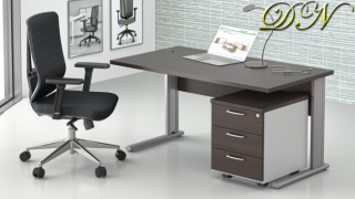 Sestava kancelářského nábytku Komfort 1.2, kaštan/šedá ZEP 1.2 07