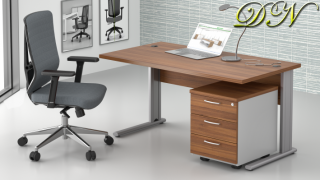 Sestava kancelářského nábytku Komfort 1.2, ořech/šedá ZEP 1.2 19