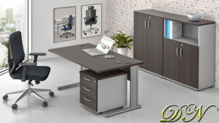 Sestava kancelářského nábytku Komfort 1.6, kaštan/šedá ZEP 1.6 07