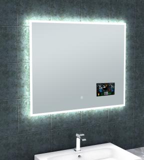 Besteco zrcadlo s osvětlením, časem a ikonami počasí BRIGHT DIGITAL 80cm MLE6580TD