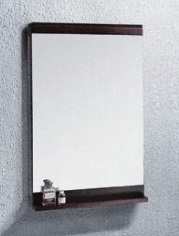 Besteco zrcadlo v dřevěném rámu s poličkou, P-8056