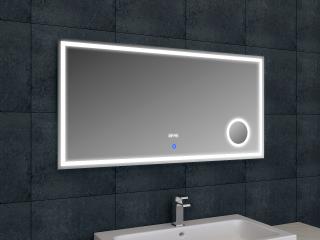 Zrcadlo s hodinami, lupou a LED podsvícením LUMI120
