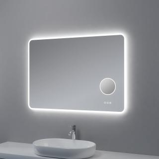 Zrcadlo s LED osvětlením a kosmetickou lupou BRIGHT AQUA 70x100 cm