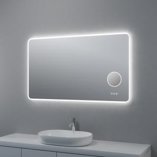 Zrcadlo s LED osvětlením a kosmetickou lupou BRIGHT AQUA 70x120 cm