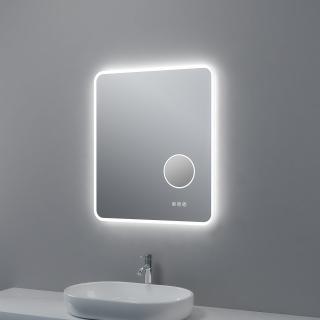 Zrcadlo s LED osvětlením a kosmetickou lupou BRIGHT AQUA 70x60 cm