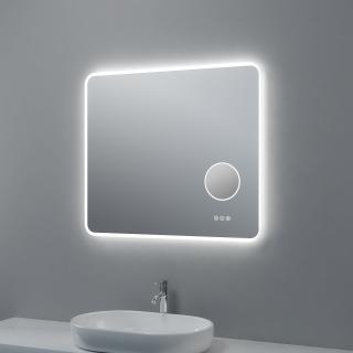 Zrcadlo s LED osvětlením a kosmetickou lupou BRIGHT AQUA 70x80 cm