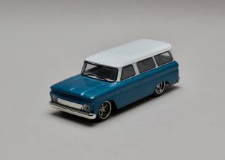 Chevrolet Suburban 1966 modrá-bílá střecha 1:43 Greenlight