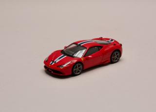 Ferrari 458 Speciale červená lílé a modrý pruh 1:43 Hotwheels ELITE