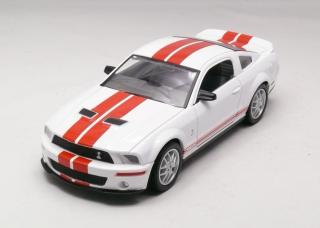 Ford Mustang Shelby GT500 2007 bílá-červené pruhy 1:24 Lucky Die Cast