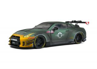 Nissan GT-R R35 Liberty Walk Body Kit 2.0  Army Fighter  šedá 1:18 Solido