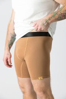 GoldBee Boxerky Dlouhé Brown XL, Hnědá