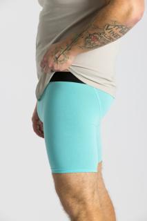 GoldBee Boxerky Dlouhé Turquoise S, Tyrkysová