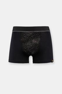 GoldBee Boxerky Erotic Krajka Black S, Černá