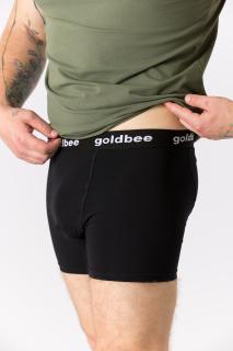 GoldBee Boxerky Logo Black 3XL, Černá