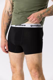 GoldBee Boxerky Logo White L, Černá